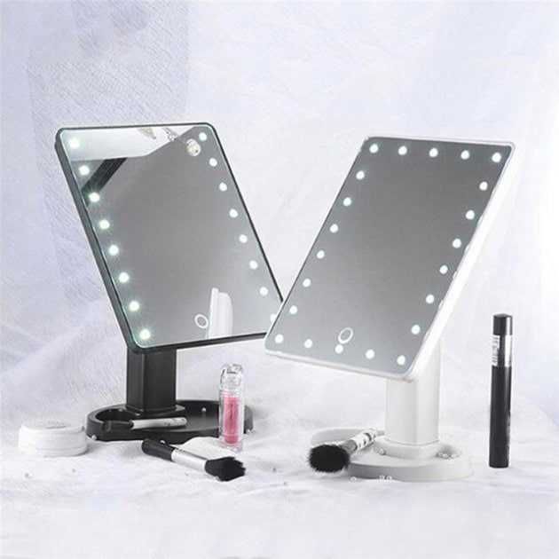 Дзеркало для макіяжу з LED підсвічуванням (три кольори)