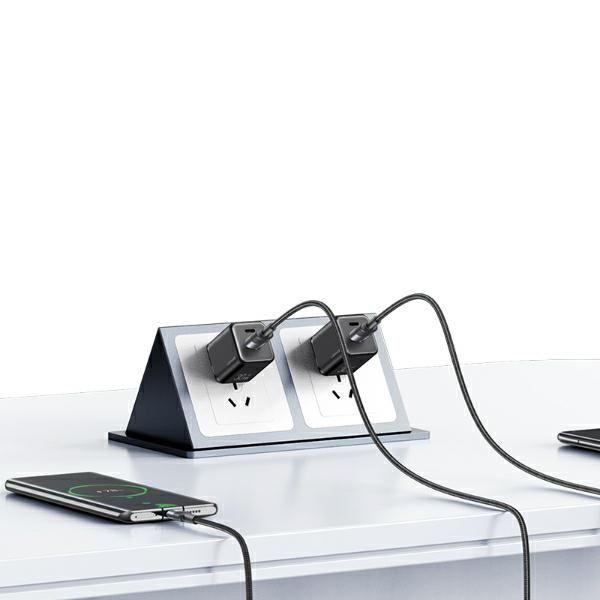 USAMS Kabel USB na USB-C 3A 1.2mFast Charging stalowy/tarnish