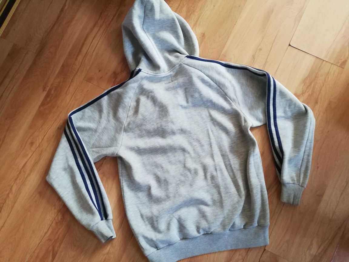 Bluza męska Adidas r. S szara wkładana z kapturem