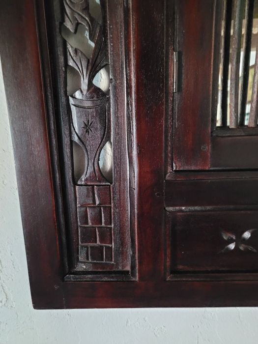 Lustro w stylu kolonialnym drewno egzotyczne