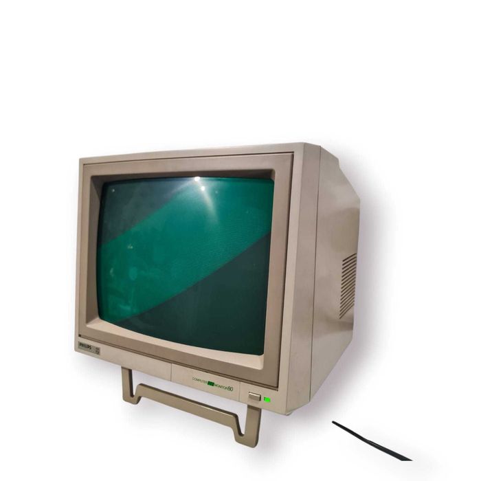 Monitor Vintage Philips Computer M. 80 – Monocromático (Fósforo Verde)