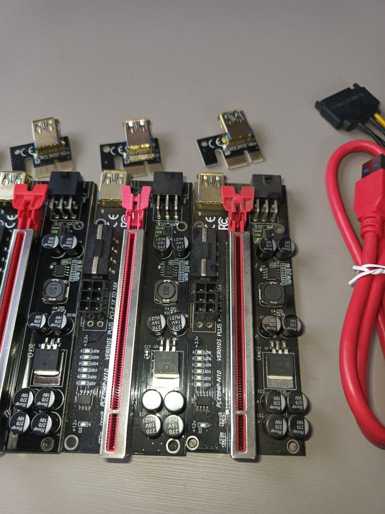 Riser 009s PLUS Black Czarny PCI-E 1x-16x USB3.0 - 8 kondensatorów 55c