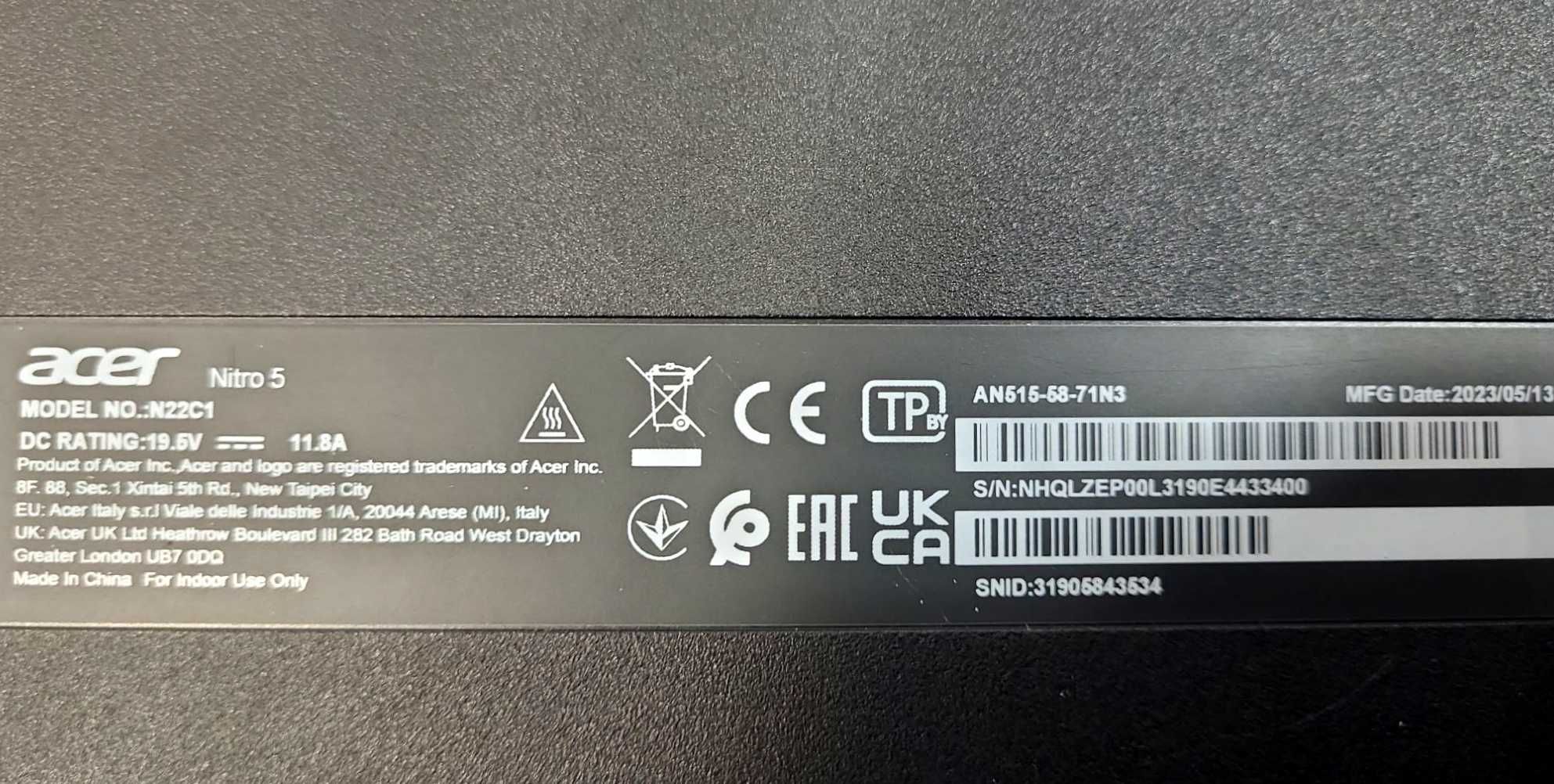 Laptop Acer AN515-58