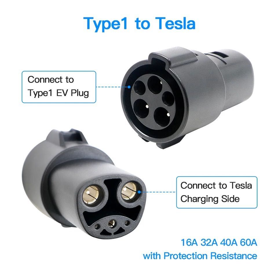 Переходник с Type1 на GB/T с Type2 на Type1 с Tesla to Type1