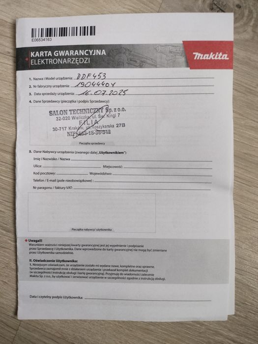 Wiertarko-wkrętarka 18V, Makita [DDF453SYE] 2x1,5Ah, LXT