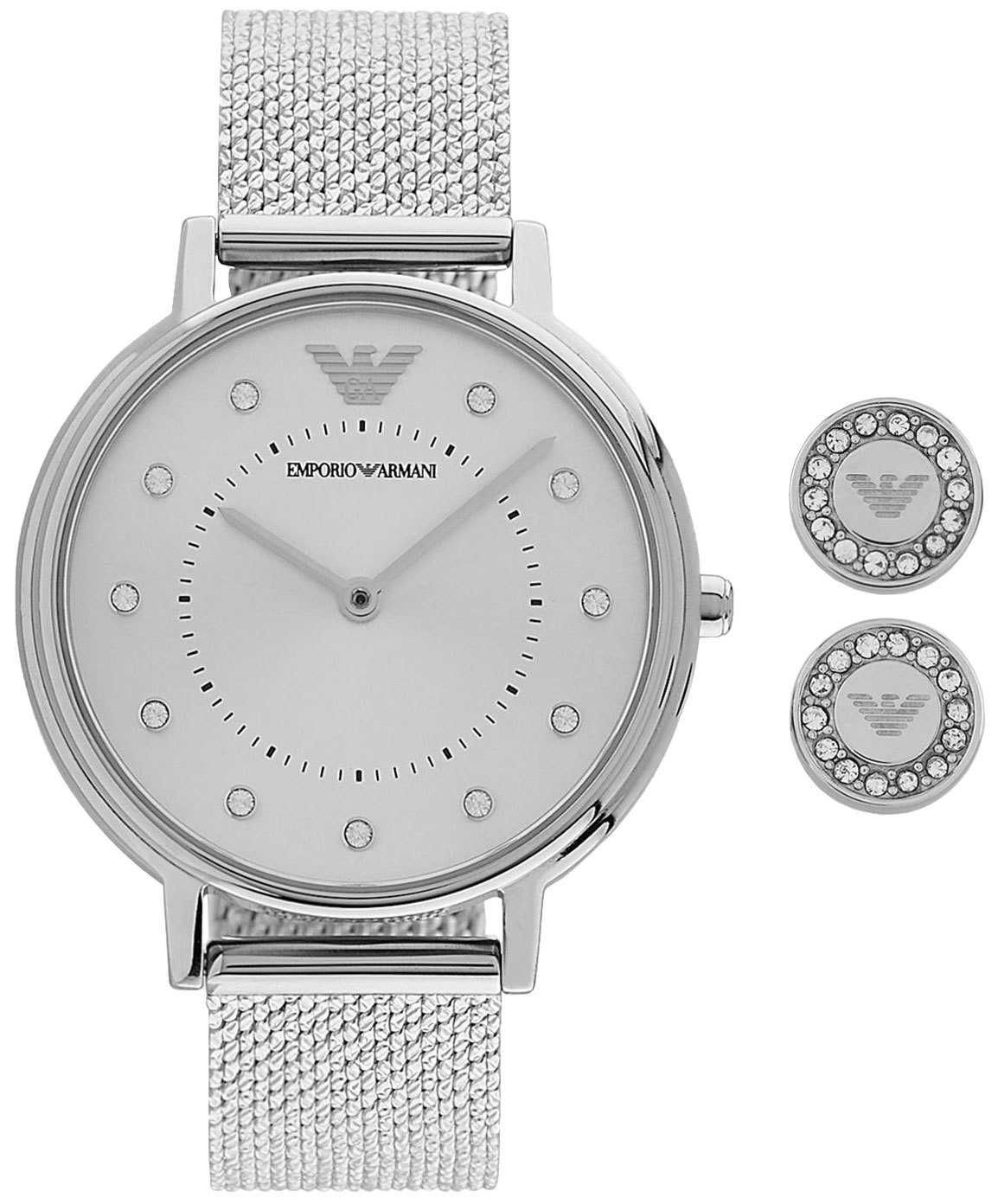 Emporio Armani zegarek damski w zestawie z kolczykami