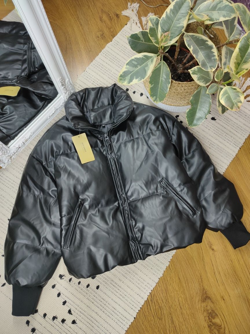 Курточка дутик из экокожи кожзам как ZARA