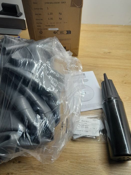 Piłka gimnastyczna do jogi fitness z pompką 65cm core balance szara