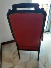Krzesło,fotel,  Antyk po renowacji, skóra