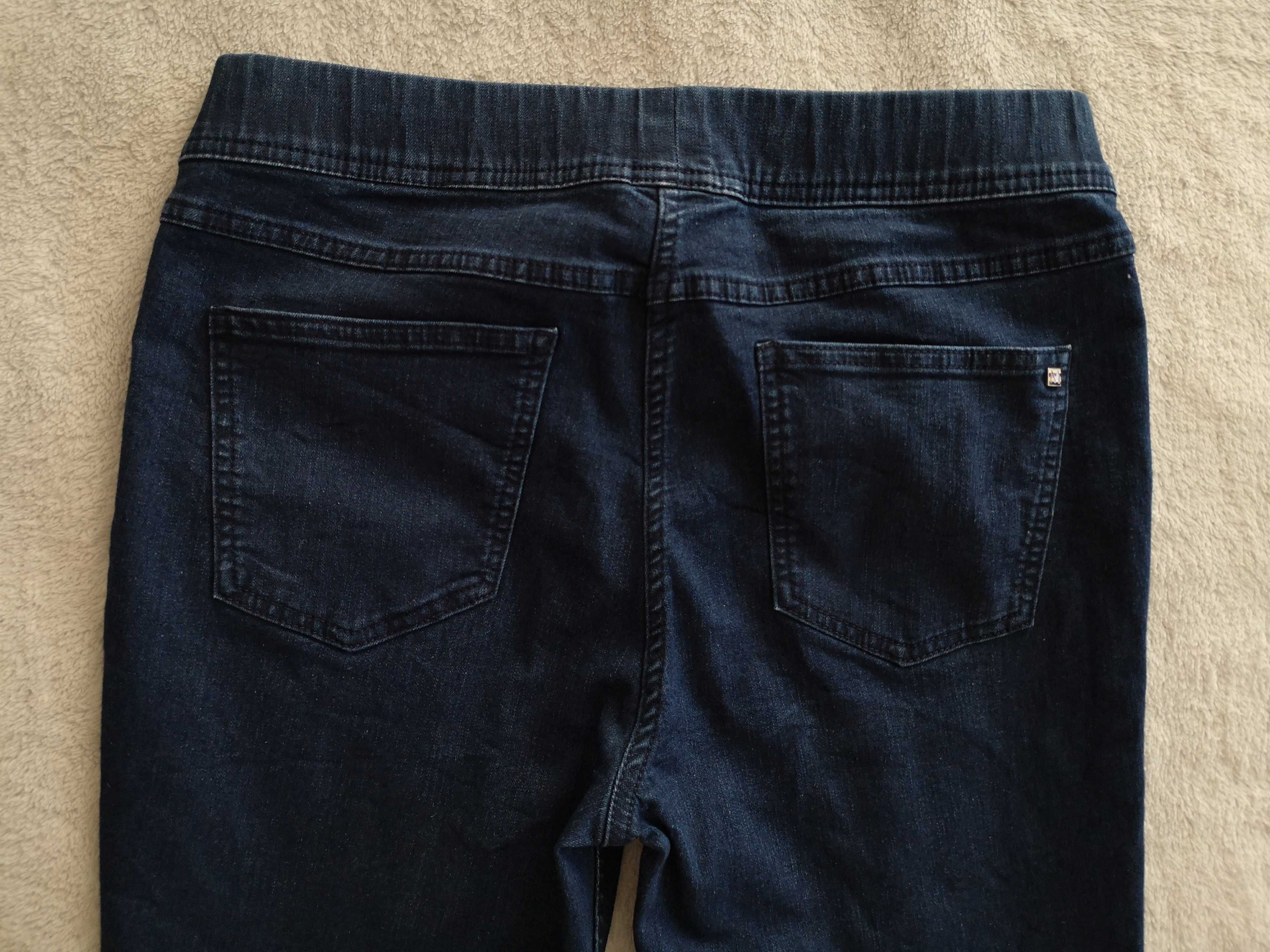 Granatowe spodnie jeansowe jeansy tregginsy legginsy Maine 40 jak nowe