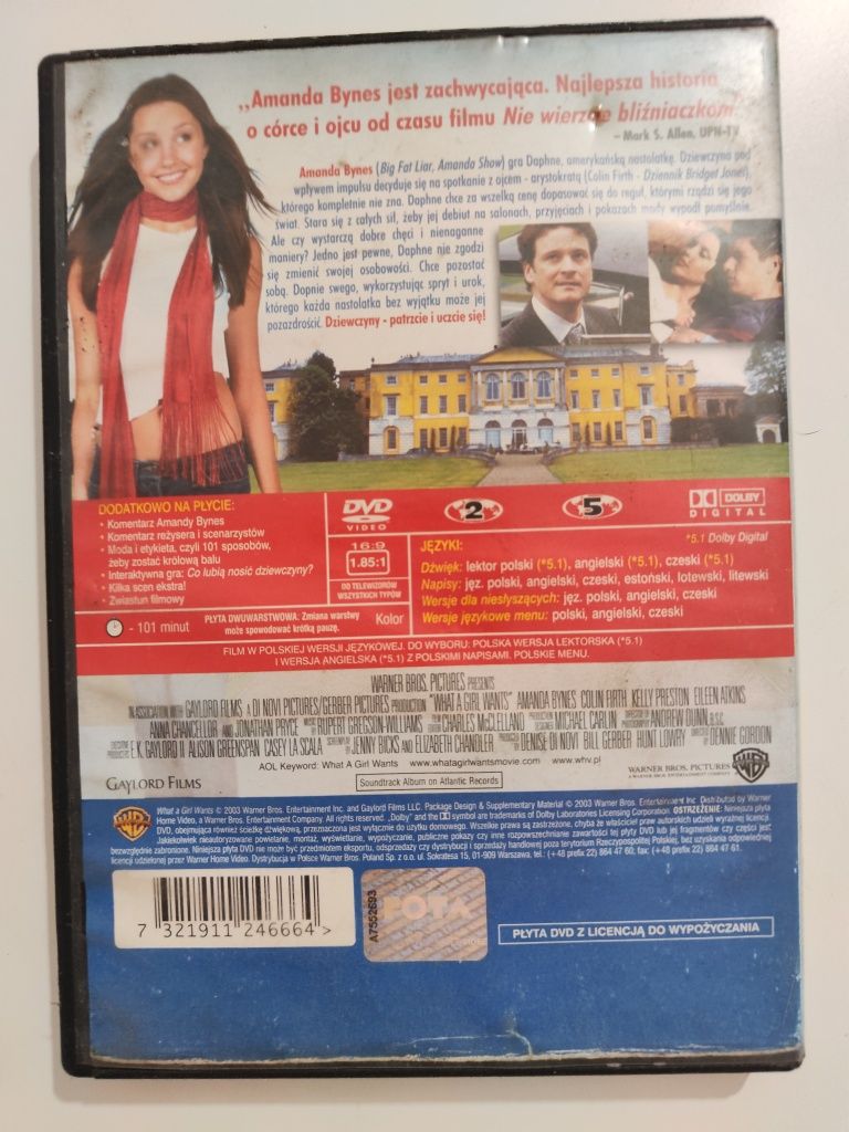 Czego pragnie dziewczyna - płyta DVD