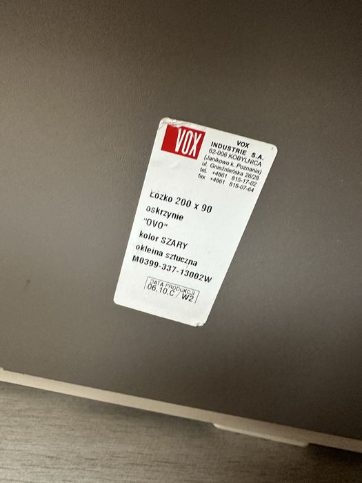 Łóżko pojedyncze/jednoosobowe VOX