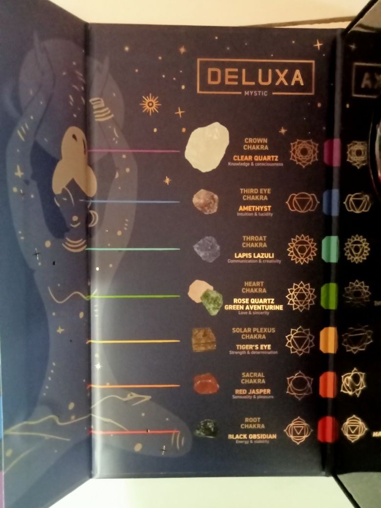 Lampka z kryształami kamieniami czakry Deluxa Mystic