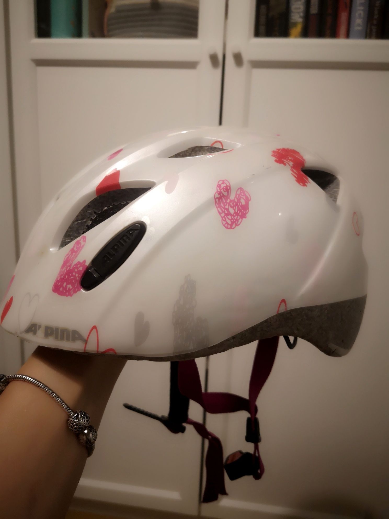 Kask dziecięcy ALPINA XIMO white hearts 49-54cm