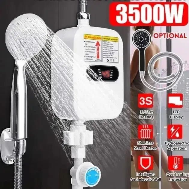 Термостатичний водонагрівач RX-021 з душем та LCD екраном 3500W 60°C