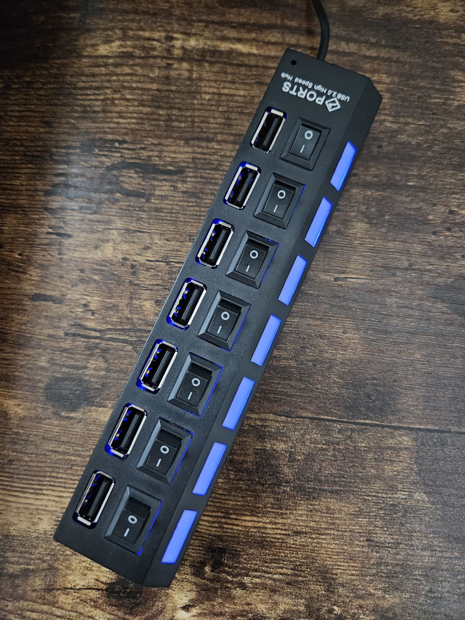 Nowy USB HUB 7xUSB z Włącznikami