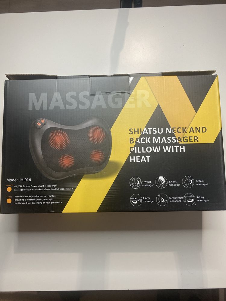 Poduszka do masażu Shiatsu z obrotowymi głowicami masującym