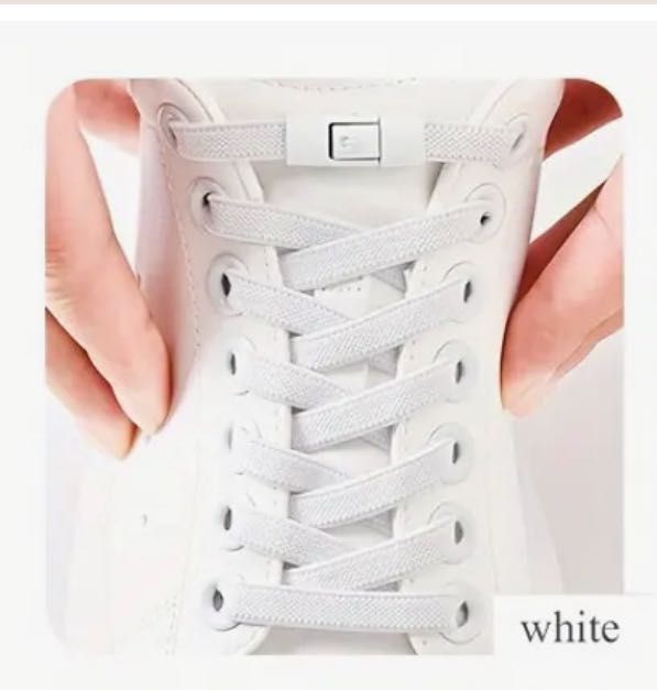 Sznurówki z magnetycznym zapięciem biale