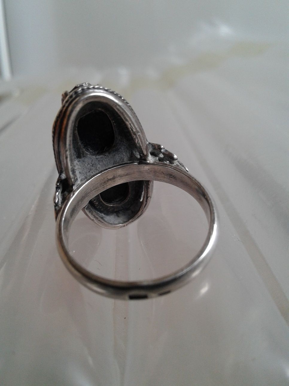 Винтажное Серебряное кольцо с натуральным ониксом