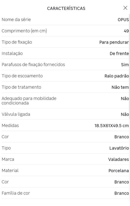 Lavatório opus da valadares