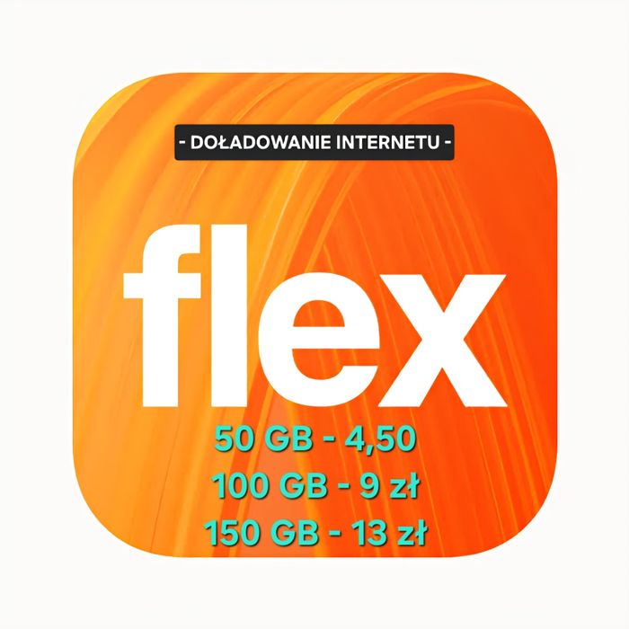 Doładowanie Orange Flex, 50 GB za 4,50, szybko. Polecam!