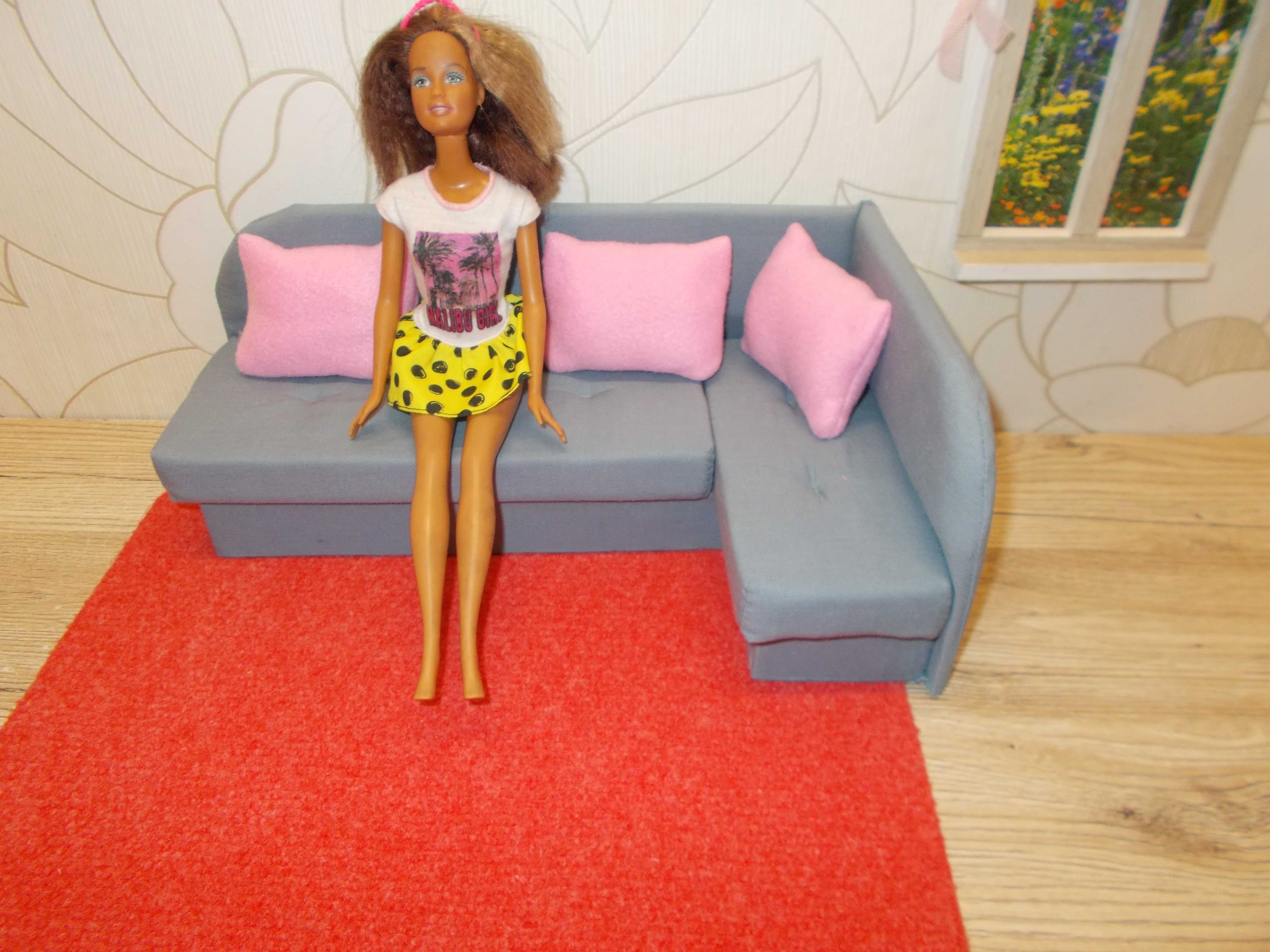 mebelki tapicerowane dla lalek typu barbie narożnik fotele stolik