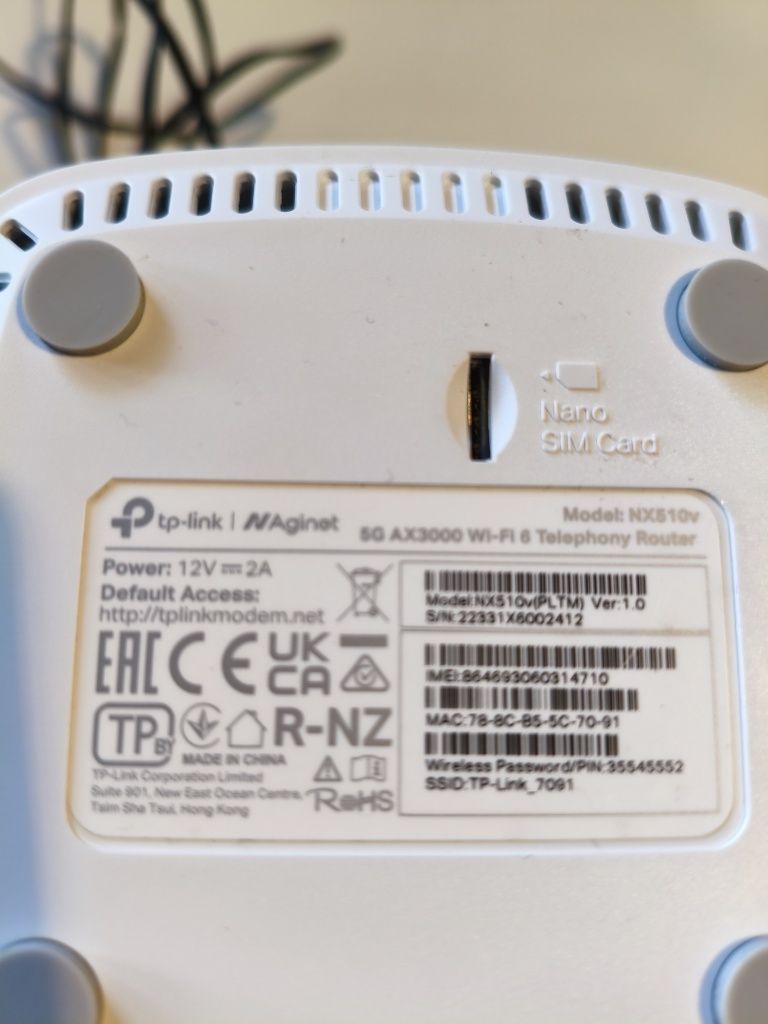 Router TP-Link NX510v