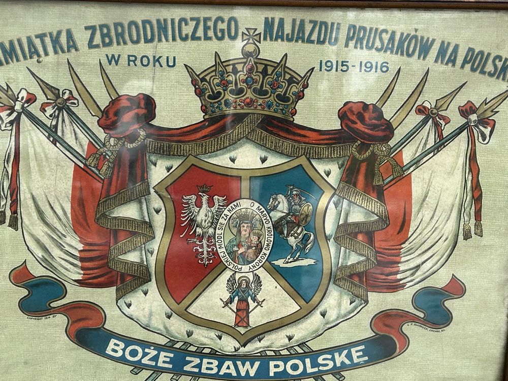 Stara polska litografia  pierwsza wojna  chicago illinois