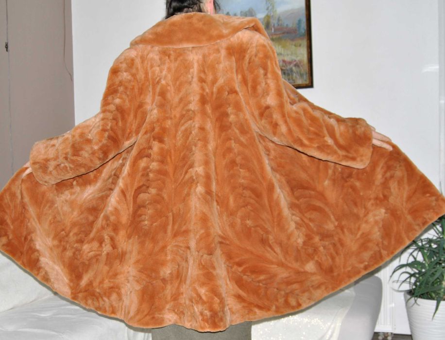 -- Futro z norek Swinger Epilowane norki  * BRZOSKWINIA 42/46/ 220 cm