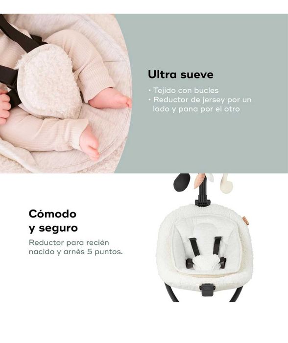 Cadeira baloiço Babymoov Balancín Swoon Evolution curl white