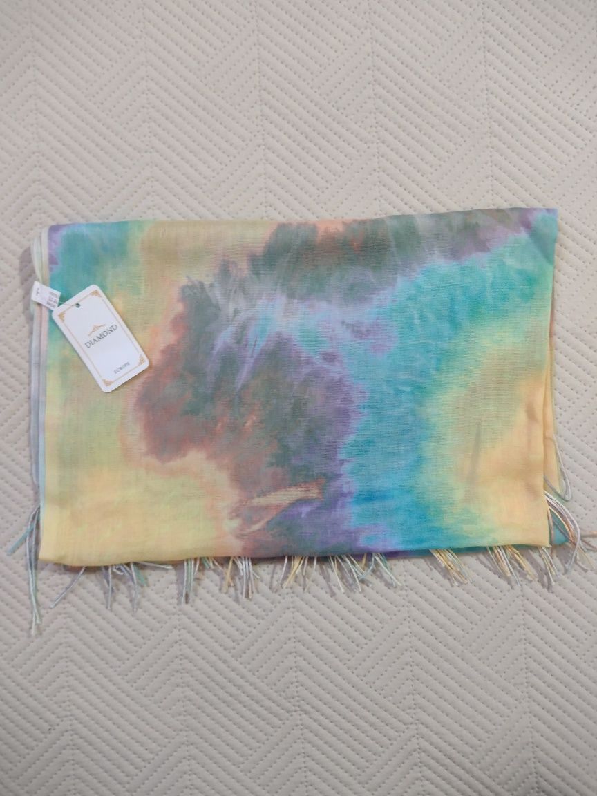 Apaszka szalik kolorowa tęczowa tie dye