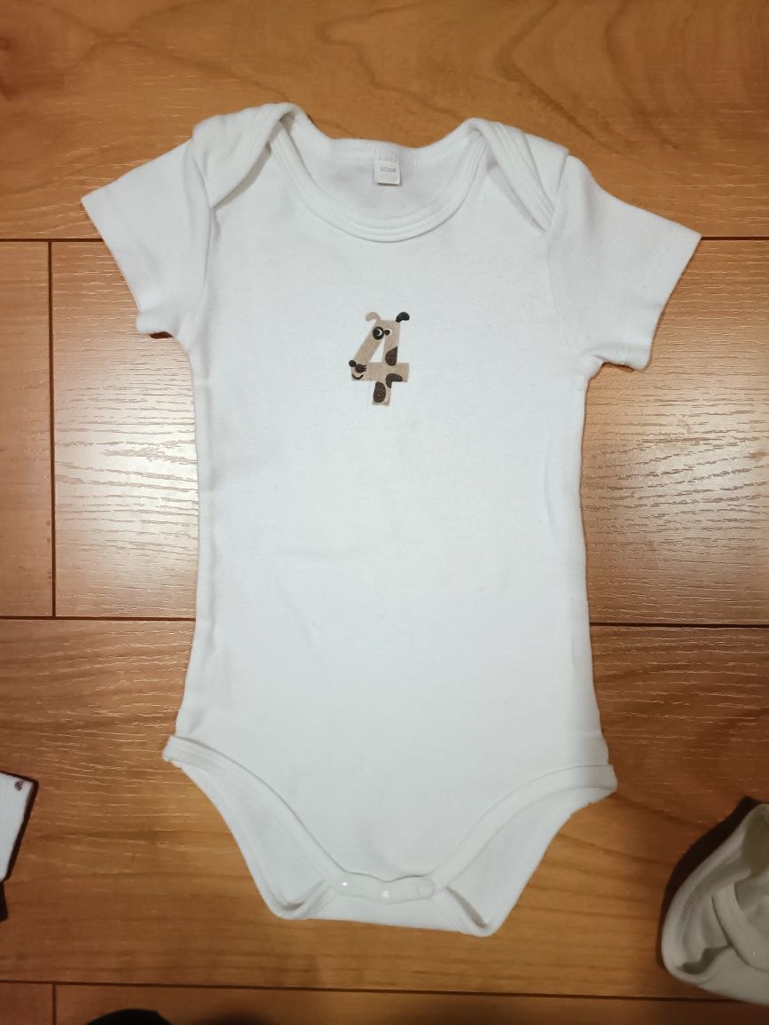 Pack 4 Bodies bebé manga curta + 1 Cacheado - 12 meses (80cm)