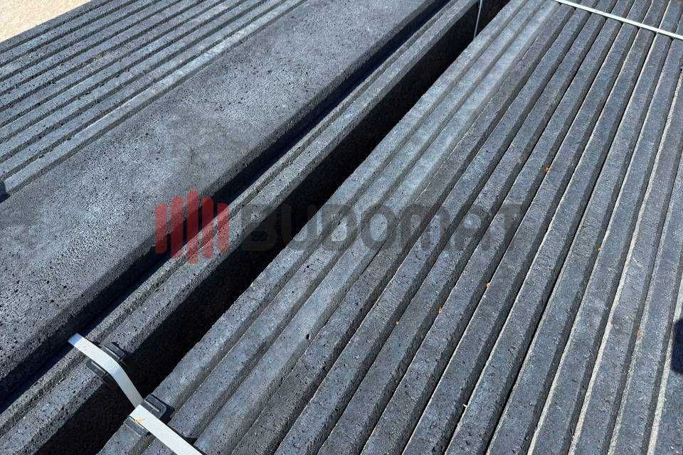 Ogrodzenie betonowe barwione kolor antracyt płyty słupy – KOLOR