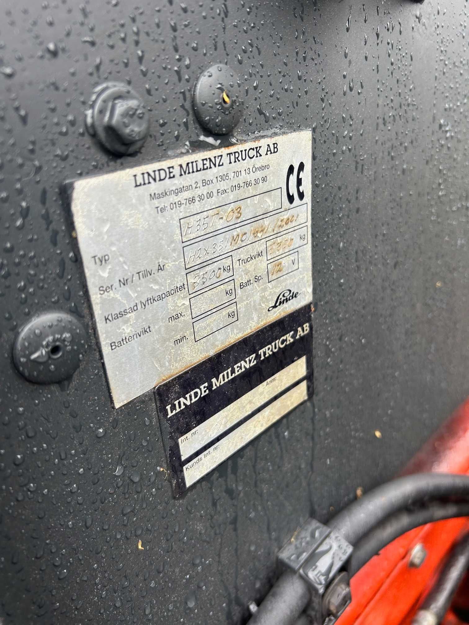 Wózek widłowy Linde H35T 2001 r. Perkins Wolny skok