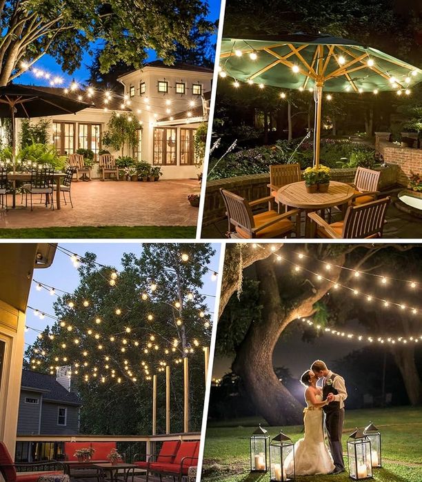 Ретро гірлянди 15 м на сонячній батареі з дистанційним керуванням