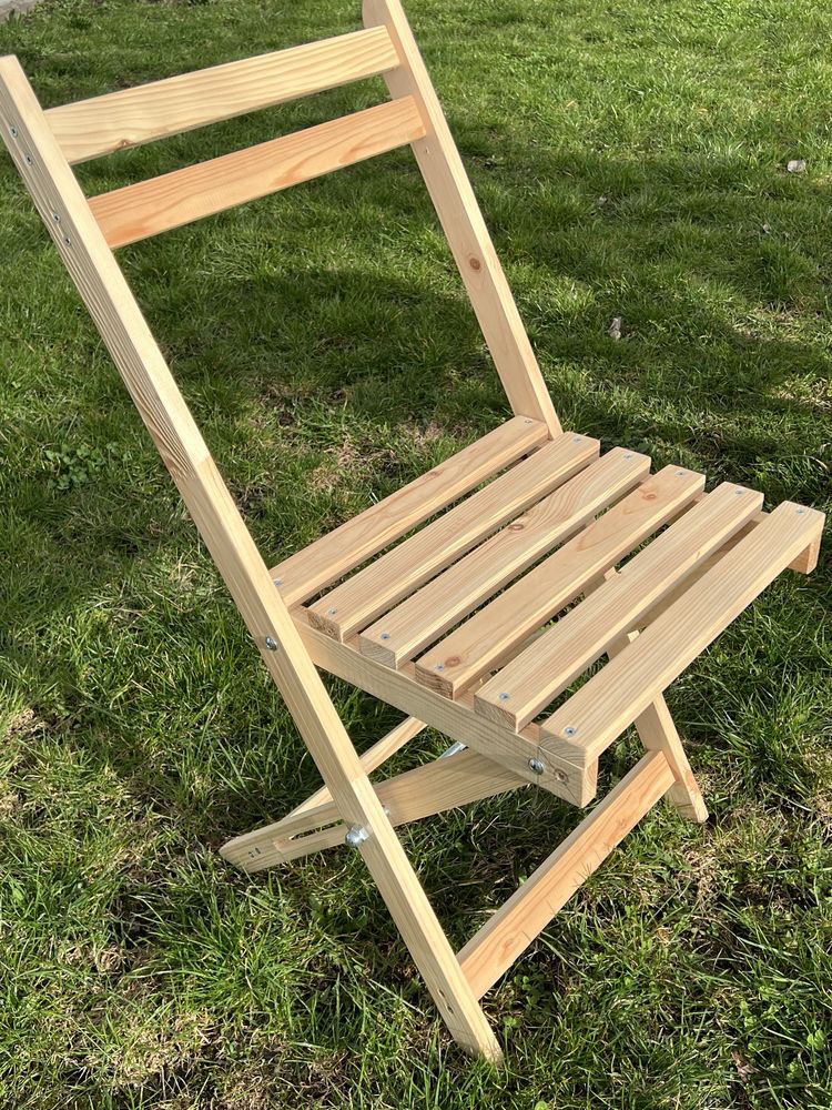 Розкладний деревяний стілець садова мебель дерево  сосна