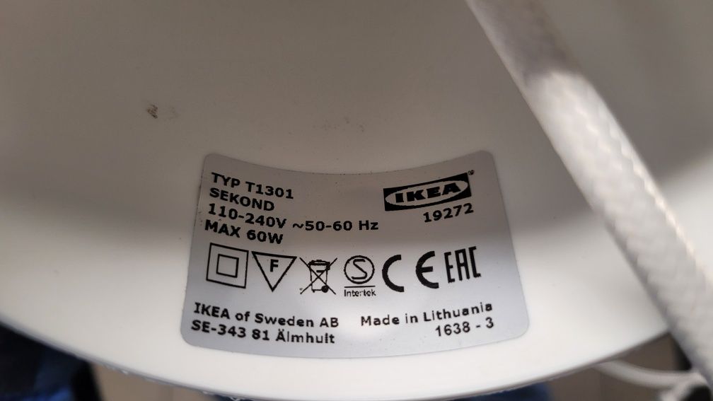 Lampa wisząca IKEA Sekond niebieska