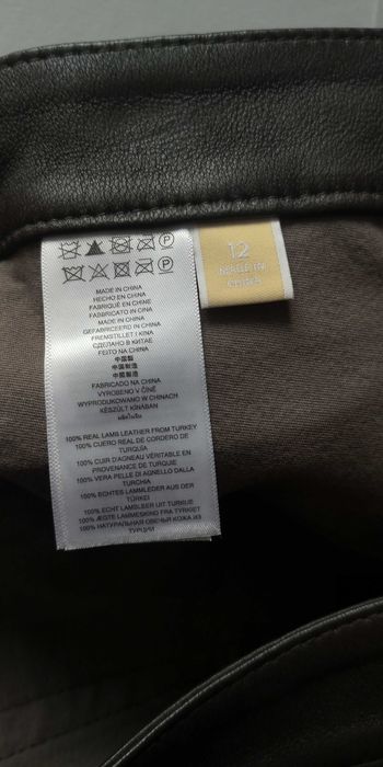 MICHAEL KORS USA Новые кожаные брюки US12 L тёмный шоколад $750 оригин