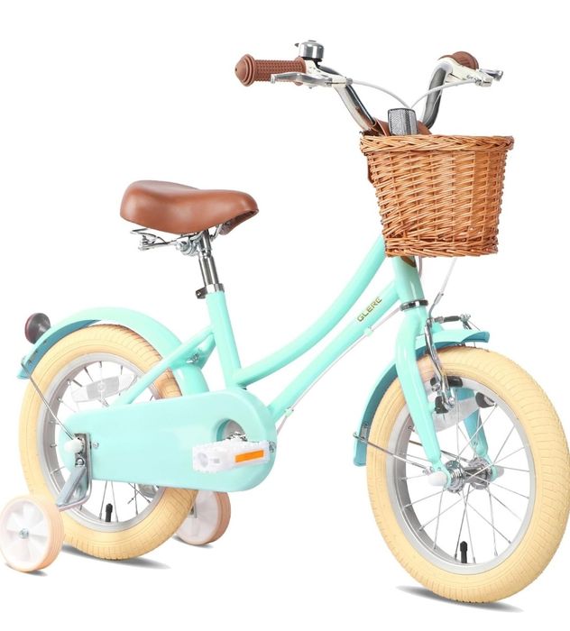Glerc Rower dziewczęcy z koszem i podporrowymi kołkami roz. 14"