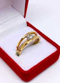 Złoty pierścionek zaręczynowy  diamenty Pr.750 0,68ct R.14 ,
