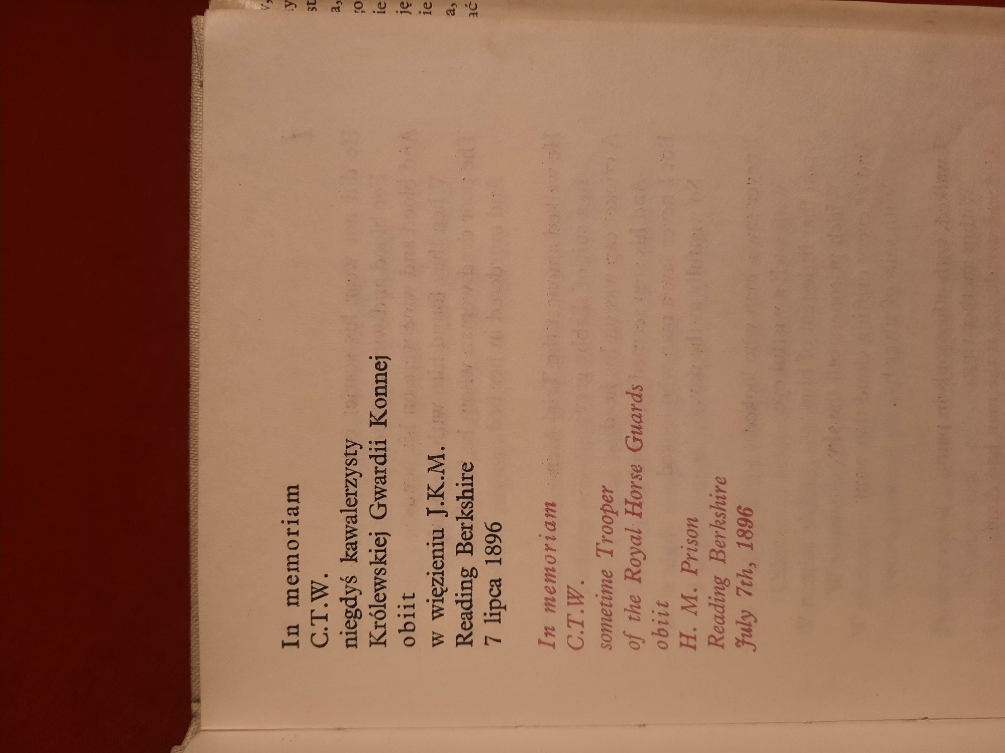 Ballada o więzieniu w Reading Oscar Wilde polski i angielski