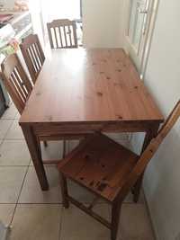 Stół drewniany+krzesła 4 sztuki