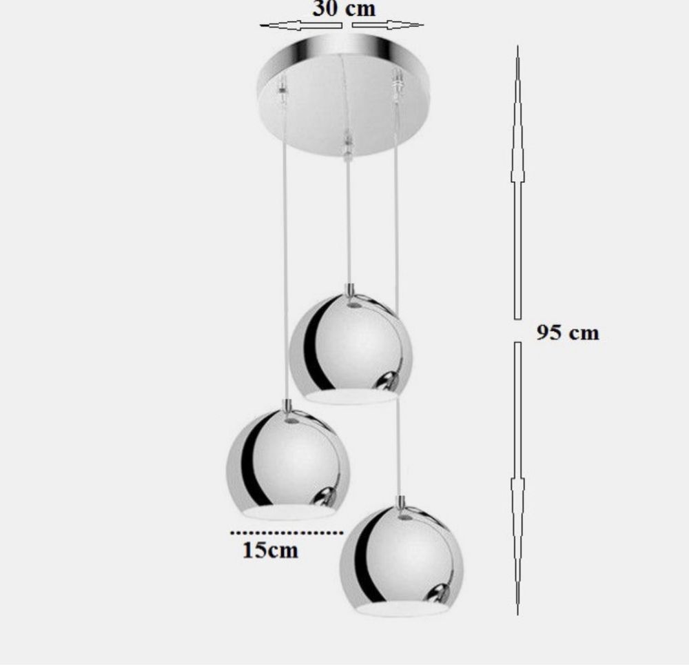 Lampa wisząca srebrne kule