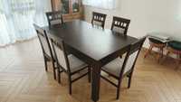 Stół 1x1,6m+2*45cm i 6 krzeseł- prawie jak nowe!