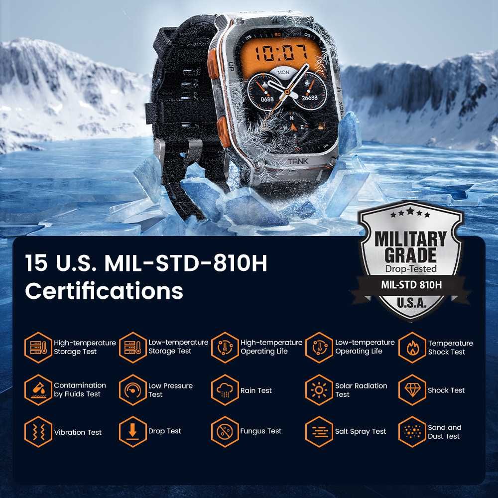 Розумний тактичний Смарт-годинник Kospet Tank M3 Ultra/ Смарт часы GPS