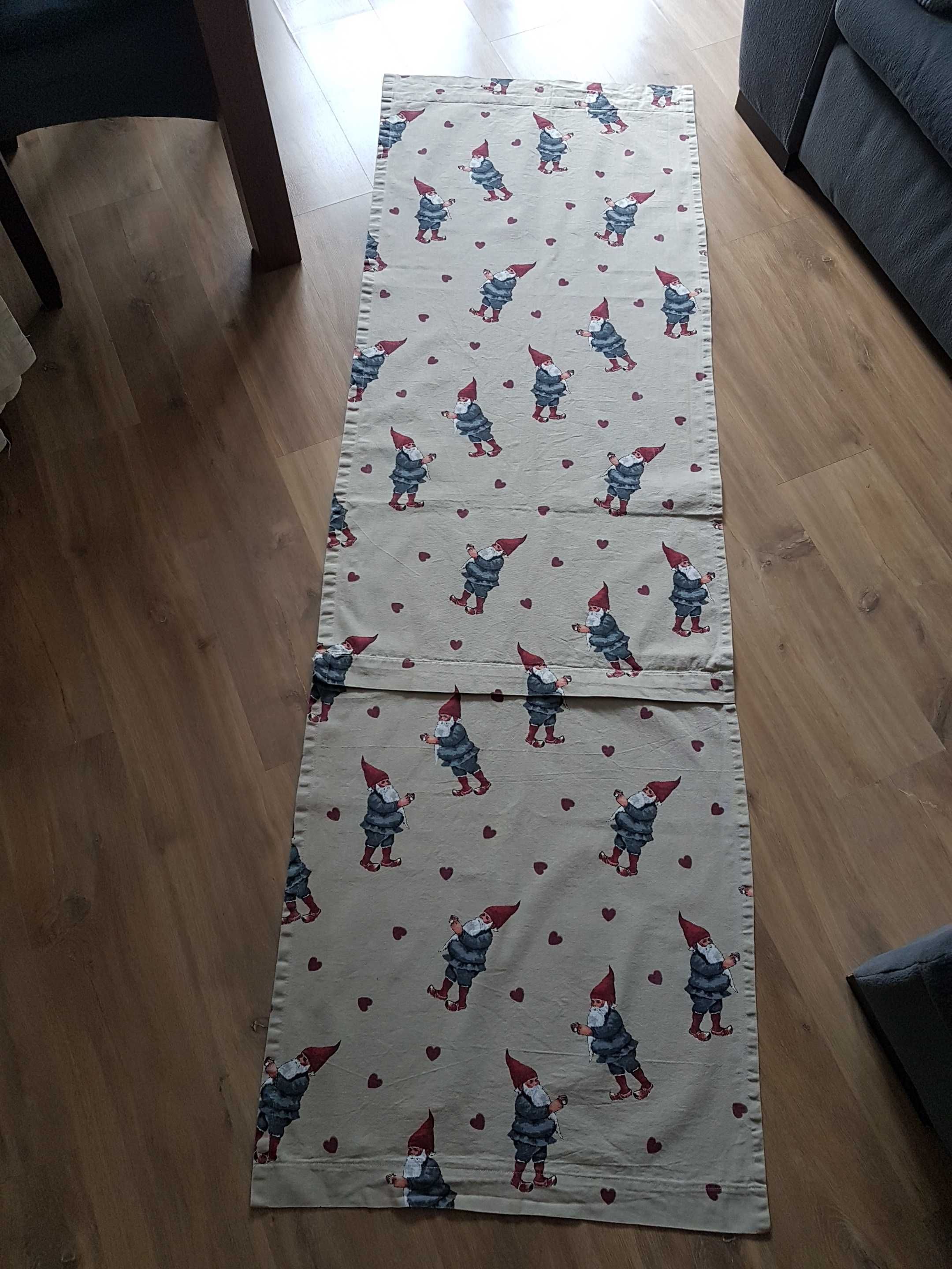 Beżowe bawełniane zasłony panelowe SkrzatySerca 66x206/136x115/137x136