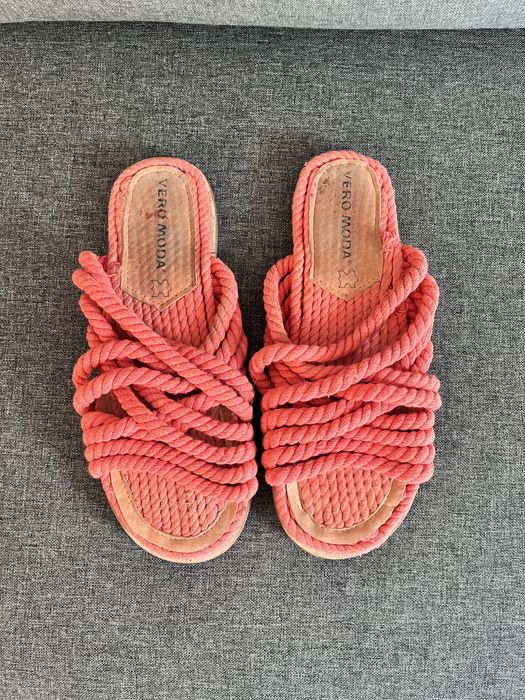 Klapki sandały plecione sznurek Vero Moda