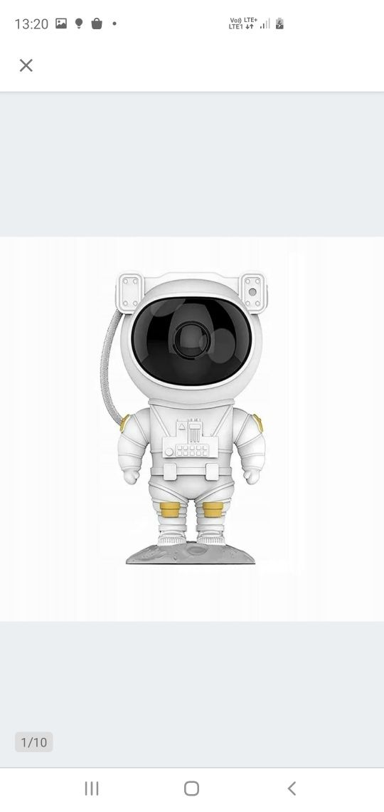 Projektor GWIAZD LED / Disco astronauta biały TYD-