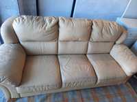 Komplet : sofa  + 2 fotele rozkładane -SKÓRZANE - do negocjacji
