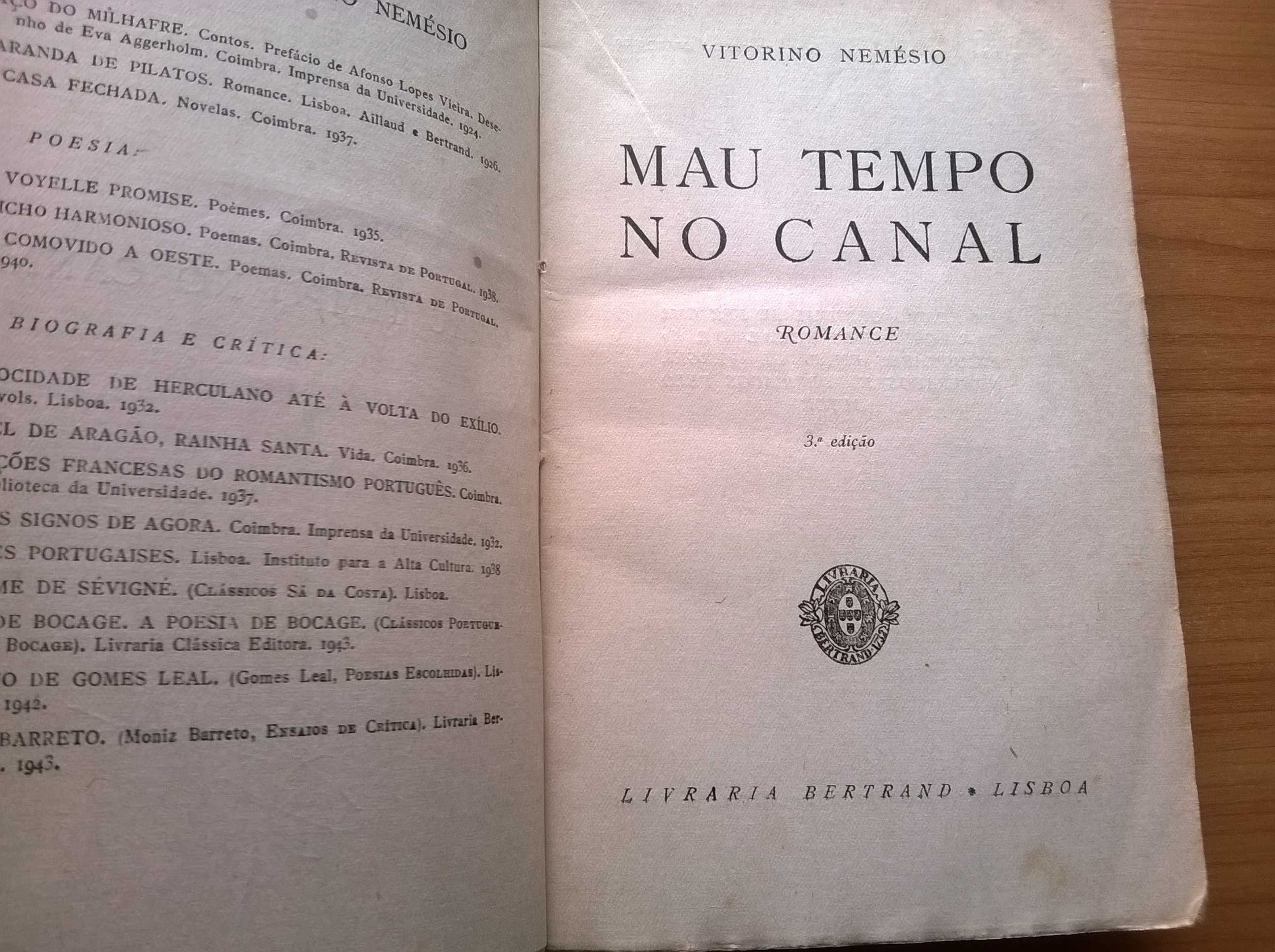 Mau Tempo no Canal (3.ª ed.) - Vitorino Nemésio